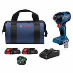 BOSCH GDR18V-1860CB25 18V Connected-Ready 1/4 in. Hex Impact Driver Kit with (2) CORE18V® 4 Ah Advanced Power Batteries and (1) Connectivity Module