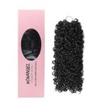 WOWANGEL Burmese Curly Crochet Hair,Crochet Hair Extensions For Black Women,14 Inch 100% Human Hair Extensions,Feather Crochet Braids Knotless Pre-Separated & Tangle-Free (Natural Black-1B,1PACK)