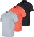 Real Essentials 3 Pack: Mens Polo Shirt Golf Quick Dry Fit Active Polo Shirts for Men Pocket Short Sleeve Button Collared Tees Tops Tennis Casual Lounge Clothes Clothing Apparel - Set 9, XXL