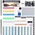 ELEGOO Electronic Fun Kit Breadboard Cable Resistor Capacitor LED Potentiometer for Electronic Learning Kit, compatible with Arduino UNO R3, MEGA, Raspberry Pi, Datasheet Available To Download