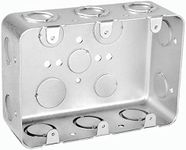 1 Pc, 2-1/8 In. Deep, Three Gang Multi Device Switch Box, .0625 Galvanized Steel, (4) 1/2 In. & (6) 1/2-3/4 In. Side Knockouts; (2) 1/2 & (2) 3/4 In. Bottom Knockouts