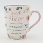 Sister Mug Gifts for Sister Presents Thoughtful Gifts for Sister Cup Quality Bone China Mug Floral Sentimental Verse Birthday Christmas