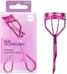 Real Techniques Miracle Eyelash Curler, Gentle Lash Tool for Lifted Lashes, Use with Mascara for Extra Volume, Travel-Size Lash Curler, Comfort Grip & Pinch-Free Design, Pink, Cruelty-Free, 1 Count