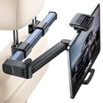 Tablet Holder Car Headrest Backseat Mount:[3 in 1 Long Arm ] Headrest Tablet Holder Fit iPad Car Mount Travel Accessory Car Tablet Holder Back Seat for Kids Adults Universal for All 4.7-12.9" Devices