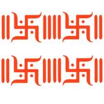 Shyam Swastik car Hood Bumper Window Sticker Red 4Pcs