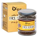 Olama Coffee and Honey Face Scrub 100% Natural and Handmade, Deep Exfoliation, Removes Blackheads & Whiteheads, De-Tan, Exfoliating Scrub For Women & Men, Paraben & SLS Free, 100G