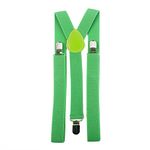 Hat To Socks Mens Womens Adjustable Braces Suspenders with Strong Metal Clips (Lime)