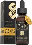 Vitamin D Drops - Vitamin D3 K2 Liquid for Adults High Strength - Vitamin D 4000 IU & Vitamin K2 25mcg - 30ml 600 Drops - Liquid Vitamin D 1000IU per 1 Drop - Vegetarian Supplement with Oil & Orange