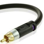 Mediabridge Ultra Series Subwoofer Cable (15 Foot) - Dual Shielded with Gold Plated RCA to RCA Connectors - Black