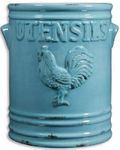 Home Essentials Rooster Utensil Crock-Teal