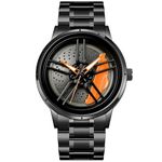 IMPERIOUS Men's Watch New Wheels Rolling Analog Stainless Steel || Quartz Movement|| Water Resistant Wristwatch-Orange