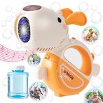 LKFDTW Portable Bubble Machine for Kids, Gazillion Bubble Maker with Light Music Bubble Solution, Babies Bath Bubble Machine Gun for Indoor, Outdoor, Wedding, Parties (Cute Dog)