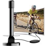 TV Antenna Indoor - Strong Magnetic Base Amplified HDTV Antenna for Easy Installation, TV Antenna for Smart TV Support 4K 1080p, Powerful Signal Booster - 9.8FT Coax Cable