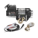 Warrior Ninja 3500lb 12v Electric Winch - Wired Hand Control, High Power Motor - Heavy Duty Contacts, Steel Planetary Gearing, Steel Drum, Watertight Socket, Chip Resistant Paint - Steel Rope