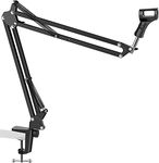 CLAPONE Adjustable Microphone Suspension Boom Scissor Arm Stand - Ideal for Broadcasting, Recording, Voice-Over, Streaming, and Singing