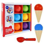 Ice Cream Toy (9 Pcs) - Pretend Play Toy for Toddlers & Kids - Multi Color Ice Cream Play Set & Cones for Boys & Girls