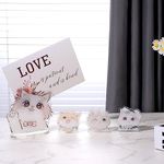 MALACHI Acrylic Desk Memo Holder Stand, Cute Office Desk Decor,Table Sign Stands, Large Paper Binder Clips or Bag Clips,Place Card Holders Suitable for Photos,Memos,Cards (4PCS）