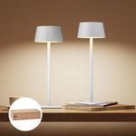 Philips Solar Outdoor Table Lamp, Portable LED Desk Light,Cordless Battery-Operated,2 Adjustable Height, Touch Control & Stepless Dimming Night Light,Waterproof for Garden, Bedroom