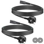 TV power cable 2M, 2 PACK UK 3PIN Plug to IEC C7 Figure 8 Replacement Mains Power Cable Compatible Figure 8 cable for PS5, Xbox Series X, Smart LED TV, Samsung TV, LG TV, Sony TV…