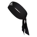 adidas Unisex-Adult Alphaskin Tie Headband, Black/White, One size