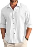 FINIVO FASHION Textured Shirts for Men || Casual Shirt for Men || Shirt for Men|| Men Stylish Shirt || Men Fancy Shirt || Men Full Sleeve Shirt || Plain Shirts for Men White