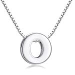 Candyfancy 1.0mm 18 inch 925 Sterling Silver 26 Small Letters Alphabet A-Z Initial Pendant Box Chain Necklace (O with Chain)