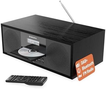 Bluetooth DAB+ Radio & CD Player | Mains Powered 60 Watt Stereo Hifi System for Home | Inbuilt Speakers, LED Display | Dual Alarm, 20 Presets & FM | USB, MP3, AUX | Remote Control | OAKCASTLE DAB500