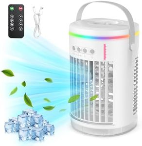 Portable Air Conditioners,1400ml Mini Air Conditioner 4-in-1 Remote Control Air Cooler Humidifier Mini AC with LED, Personal Air Conditioner 3 Speeds Timing Evaporative Cooling Fan for Bedroom Outdoor