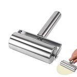 Stainless Steel Rolling Pin Pastry Pizza Fondant Bakers Roller Metal Kitchen Utensils Ideal for Baking Dough, Pizza, Pie, Pastries, Pasta and Cookies