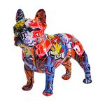 JISADER French Bulldog Statue Animal Statue for Home Office Shelf Decoration Ornament, Style A