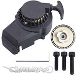 CNCMOTOK Pull Start Recoil Starter Alloy with Screws Drawstring Wrench Compatible with 2 Stroke 47cc 49cc Pocket Coolster SSR SX50 Mini Dirt Bike Moto Quad ATV