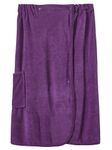 Vislivin Towel Wrap Robe for Women shower wrap robe Bath Body Towel Wrap bathrobe with Adjustable Snap Closure Purple S/M