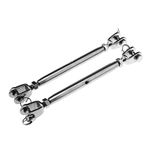 Stainless Steel 6mm Closed Body Rigging Screw Jaw Barrel Strainers Turnbuckle 2 Pack