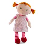 HABA Soft Baby Doll Roya - 10" Fabric Doll with Red Pigtails, Pink Dress - Machine Washable HABA Doll - Ideal Soft Doll for 2 Year Old Girls and Boys