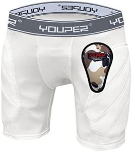 Youper Boys Youth Padded Sliding Shorts with Soft Protective Athletic Cup for Baseball, Football, Lacrosse