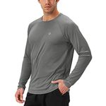 NAVISKIN Men's Sun Protection UPF 50+ UV Outdoor Long Sleeve T-Shirt Dark Grey-L