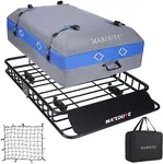 STMHOM Universal Cargo Carrier Basket 51 x 36 Inch Rooftop Cargo Carrier Basket,200LBS Weight Capacity Car Luggage Holder for SUV,Trucks&Cars (Cargo Rack with Cargo Bag and Cargo Net)