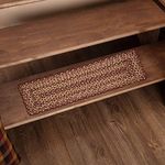 VHC Brands Burgundy Tan Non-Slip Latex Natural Jute Fiber Stair Tread, Braided Handwoven