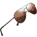 DUCO Classic Polarised Mirrored Pilot Sunglasses Mens Womens Vintage Polarized Sun Glasses Designer Shades 3025K (Brown Frame Brown Lens)