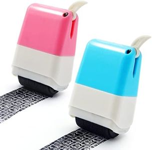 Identity Theft Stamp, 2 in 1 Identity Protection Roller Stamps with Retractable Box Opener, 2pcs Confidential Roller Stamp for ID Theft Security and Personal Privacy Stamp, Address Blocker(Pink&Blue)