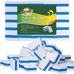 (25 Pack) Extra Durable Eraser Sponge by SCRUBIT - Kitchen, Bathroom, Floor & Wall Cleaner -Melamine Magic Cleaning Sponges - Extra Thick Erasers, Best Cleaning Supplies for The Toughest Stains & Dirt