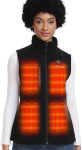 Venustas Women's Recycled Fleece Heated Vest with Battery Pack 7.4V, Lightweight Insulated Heated Fleece Gilet, Heated Body Warmer for Women Winter Outdoor(M)