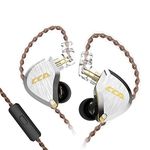 CCA C12 in-Ear Monitors, 5BA+1DD Hybrid HiFi Stereo Noise Isolating IEM Wired Earphones/Earbuds/Headphones with Detachable Tangle-Free Cable 2Pin for Musician Audiophile (with MIC, Amber Gold)