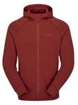 Rab Men's Nexus Hoody Full-Zip Lightweight Fleece Jacket for Trekking & Climbing - Tuscan Red - Large