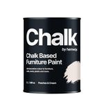 Peaches & Cream Chalk Style All-in-One Matt Paint for Furniture, Home Decor, Cabinets, Crafts, Eco-Friendly, Matt Paint, Shabby Chic, Chalky Finish, Walls, Wood, Doors, Tables, Chairs - 1L