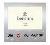 We Love Our Auntie - Expressions Photo Picture Frame Gift - 5 x 3.5 " - Brushed Aluminium Satin Silver Colour