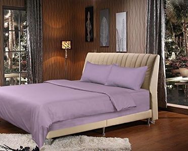 Tache 3 Piece Solid Light Lavender Lilac Purple Duvet Set, King