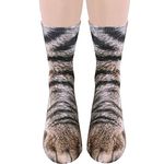 Qiuyan Unisex Adult 3D Print Animal Foot Hoof Socks - Cat