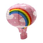 BIYM 16" Kids Rainbow Hot Air Balloon Paper Lantern Chinese Lantern Lampshade Ceiling Light Shade Pink