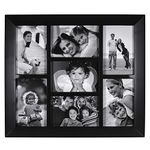 Malden International Designs Berkeley Beveled Edge Wood Collage Picture Frame, 7 Option, 7-4x6, Black